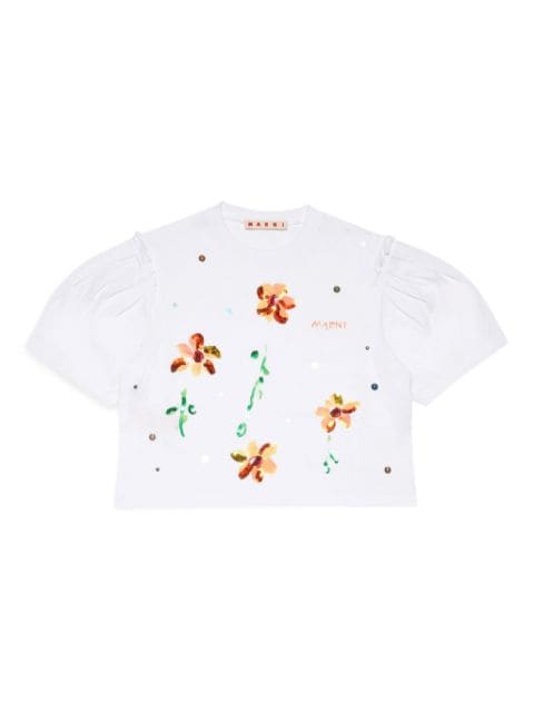 Marni Kids sequin-embellished cotton T-shirt