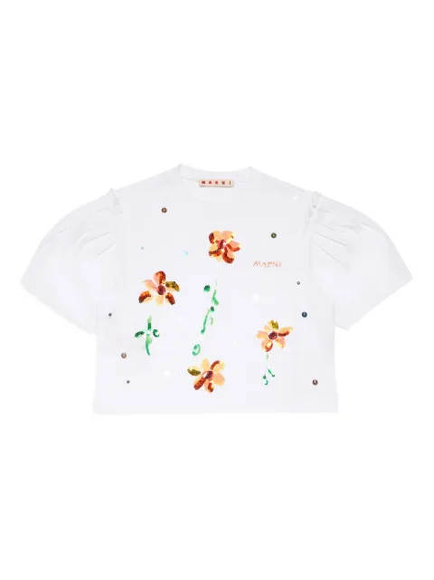 Marni Kids sequin-embellished cotton T-shirt