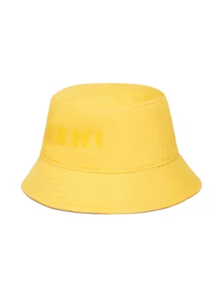 Marni Kids Branded Fisherman Hat Yellow FARFETCH AE