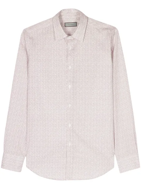 Canali graphic-print cotton shirt