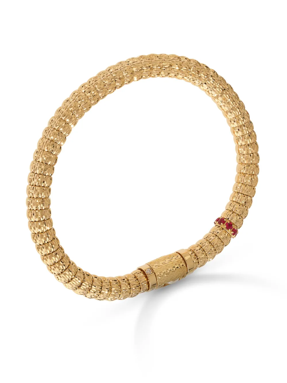 Officina Bernardi 18kt Yellow Gold Enigma Ruby And Diamond Bracelet In Gold