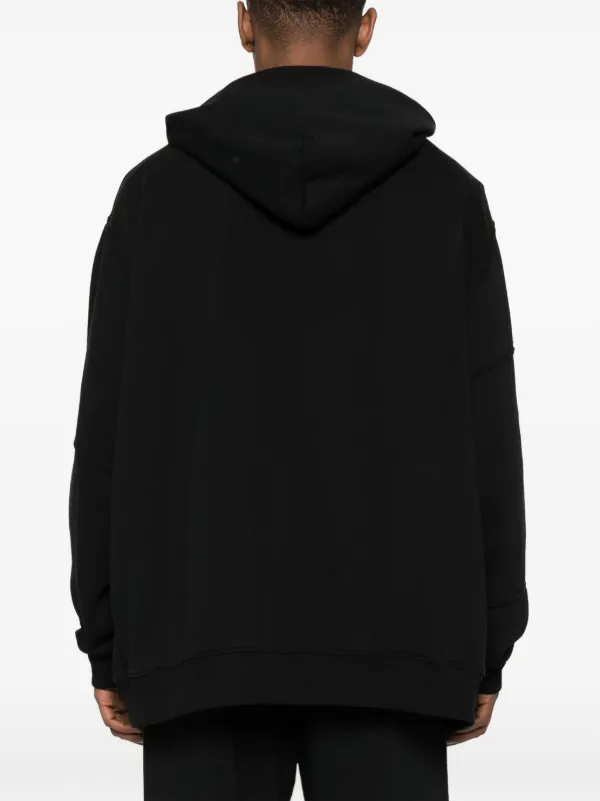 パーカー・フーディ Mm6 By Maison Margiela Classic Black Hoodie With Spacious MM6 Maison Margiela Graphic-printed Zip-up Hoodie | italist