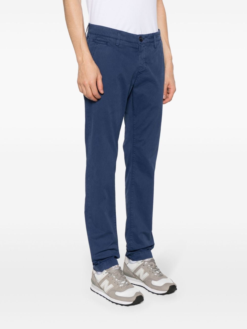 Shop Jacob Cohen Bobby Slim Chino Trousers In Blue