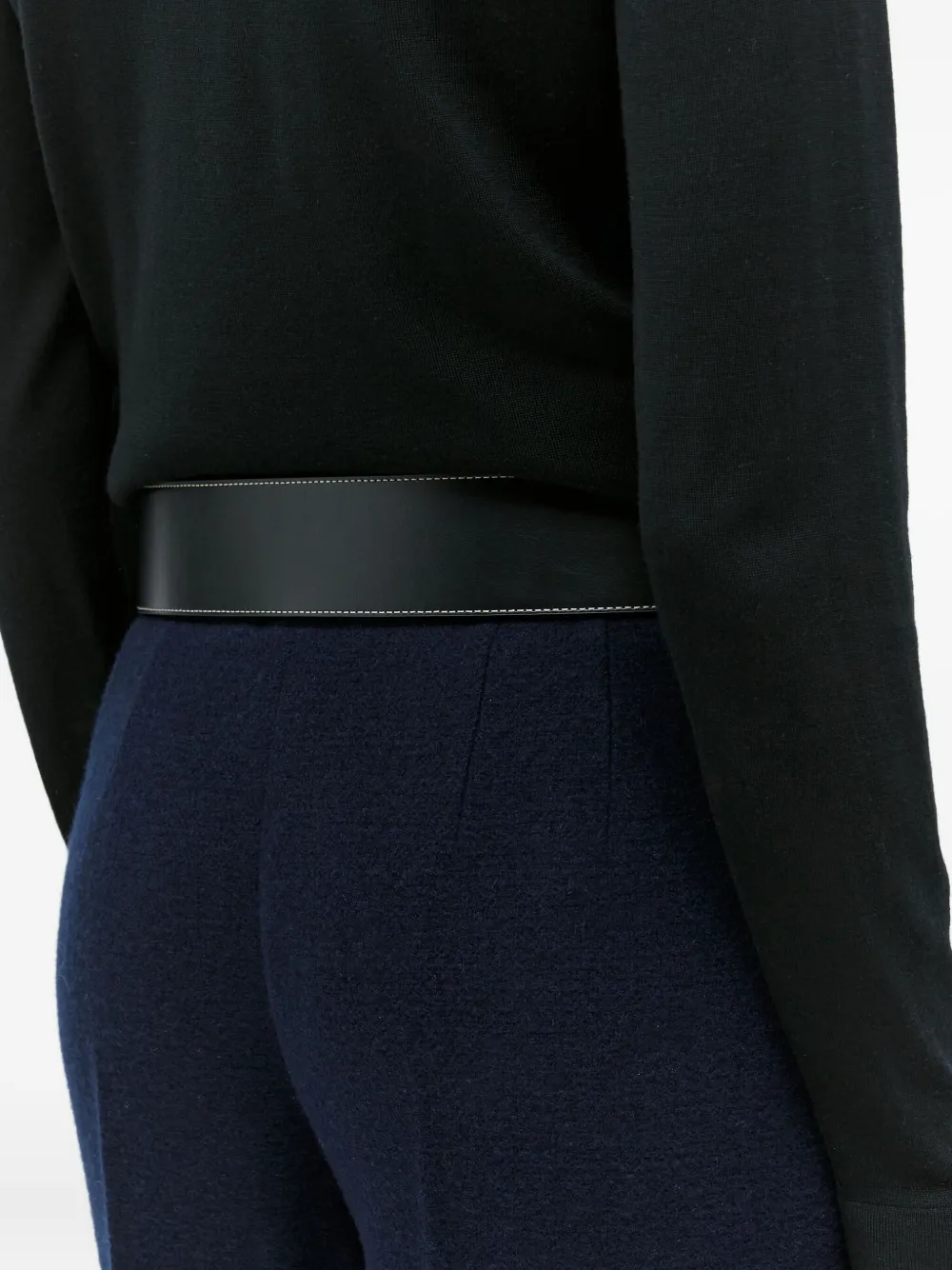 Chloé circular-buckle leather belt Zwart