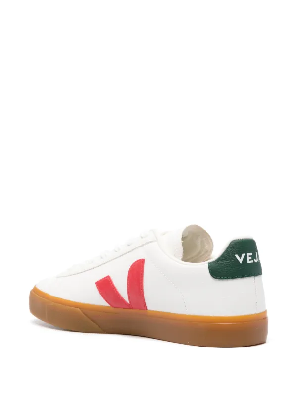 【送料&関税込】Veja Campo Chromefree In White/red And Green VEJA Campo ChromeFree® Leather Sneakers | White | FARFETCH