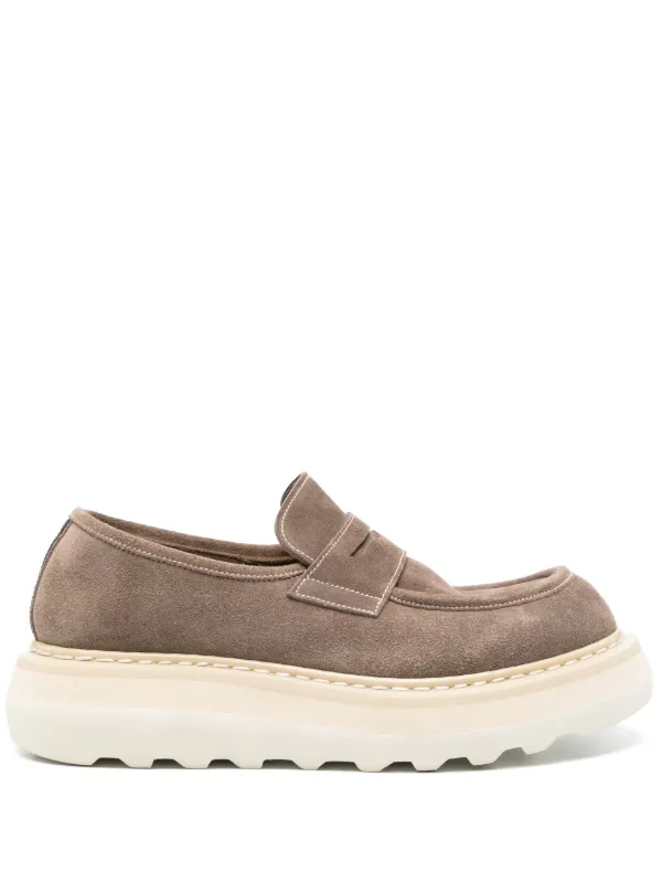 Premiata Mocassins En Daim a Entaille Penny Marron FARFETCH TN