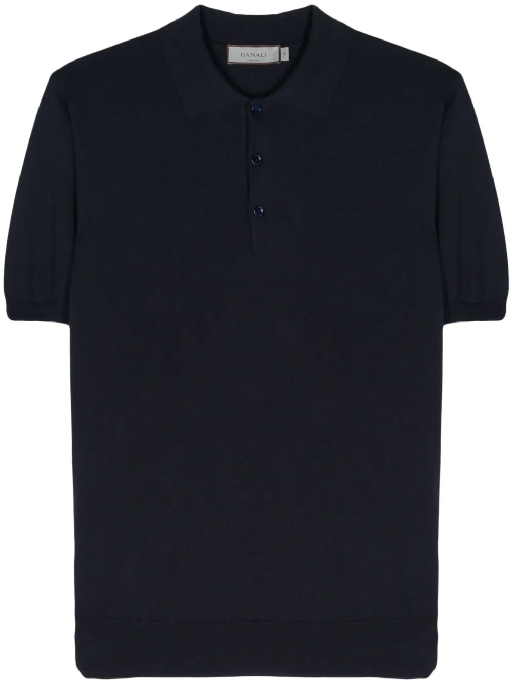 Canali Fein gestricktes Poloshirt - Blau