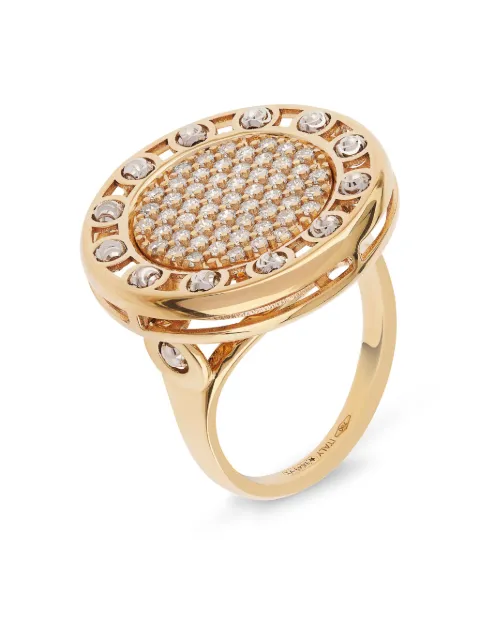 Officina Bernardi 18kt yellow and white gold small SenzaTempo diamond ring