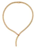 Officina Bernardi 18kt yellow gold Enigma Y ruby and diamond necklace