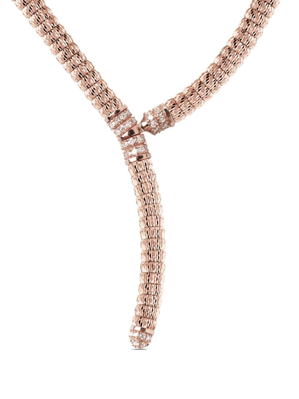Shop Officina Bernardi 18kt Rose Gold Enigma Y Diamond Necklace In Pink