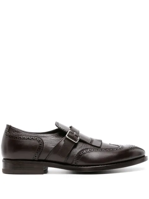 Henderson Baracco perforated-detailing leather monk shoes