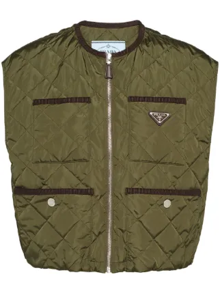 Prada Light Re-Nylon Quilted Vest | Green | FARFETCH UK