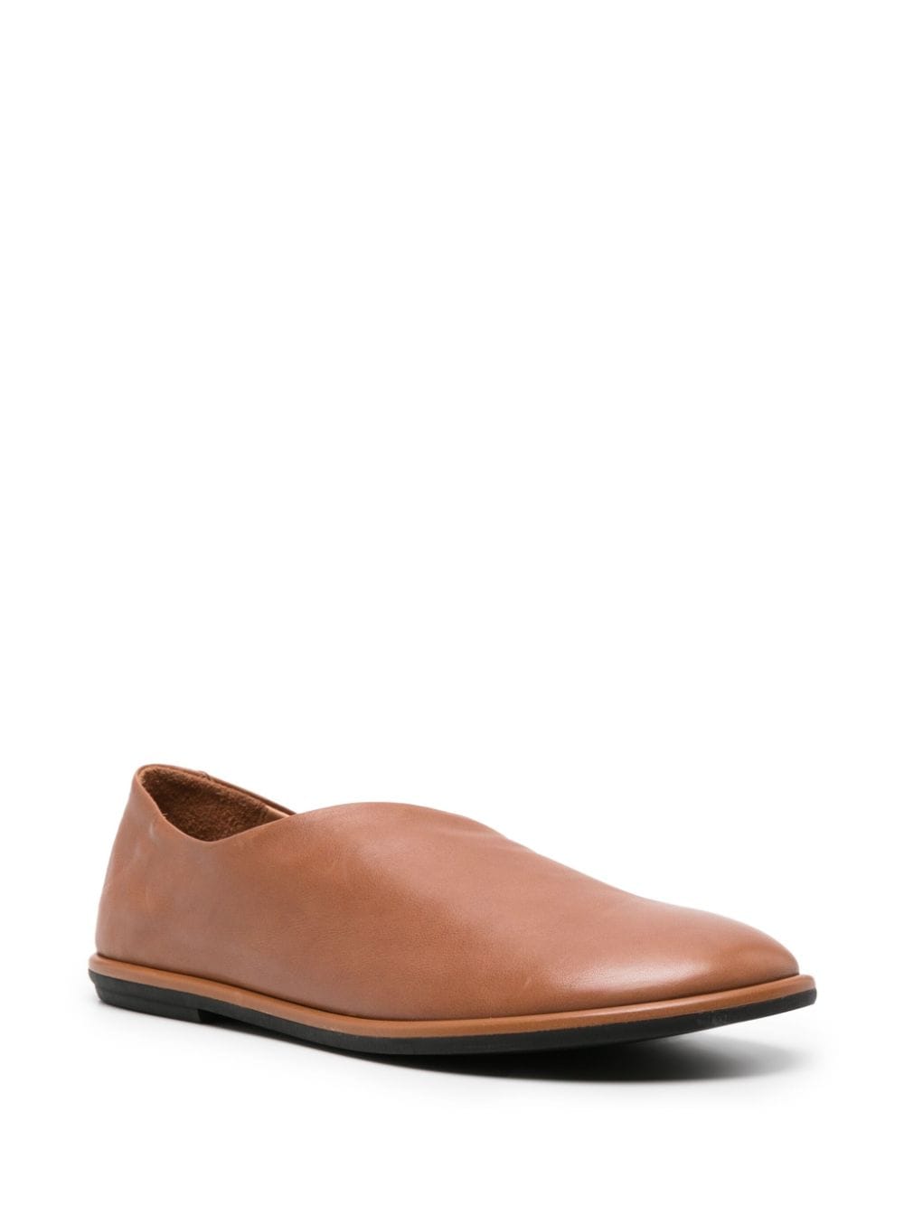 Shop Officine Creative Round-toe Leather Loafers In Brown