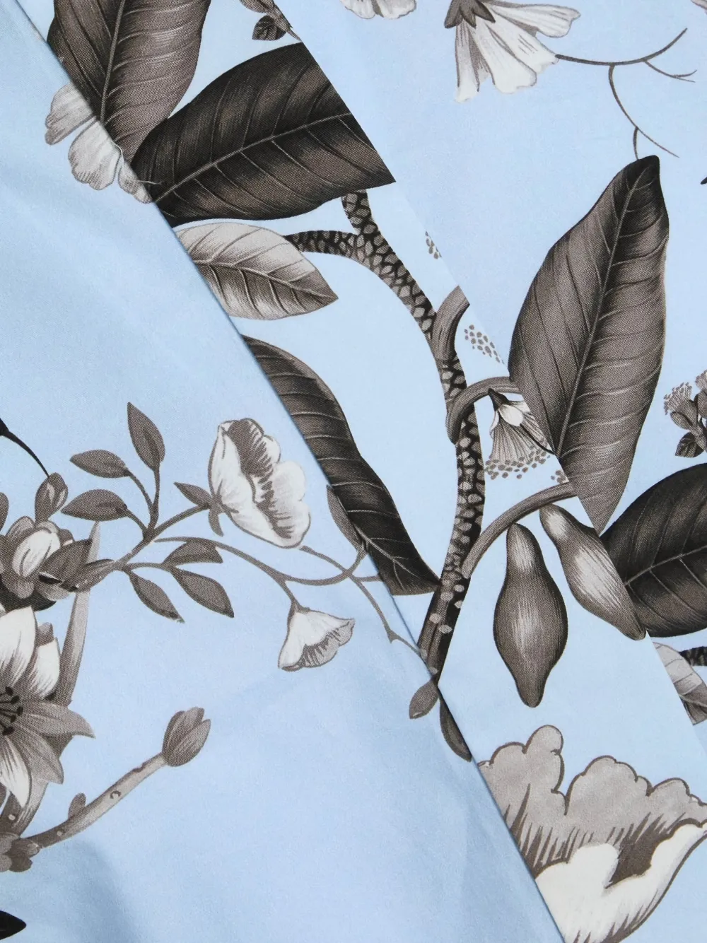 Oscar de la Renta Blousejurk met bloemenceintuur Blauw