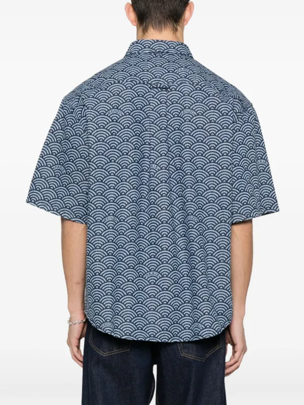 Kenzo Seigaiha-print Denim Skirt | Blue | FARFETCH