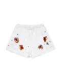 Marni Kids sequinned fleece shorts - White