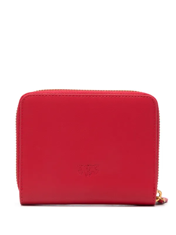 PINKO logo-plaque Leather Wallet | Red | FARFETCH GR