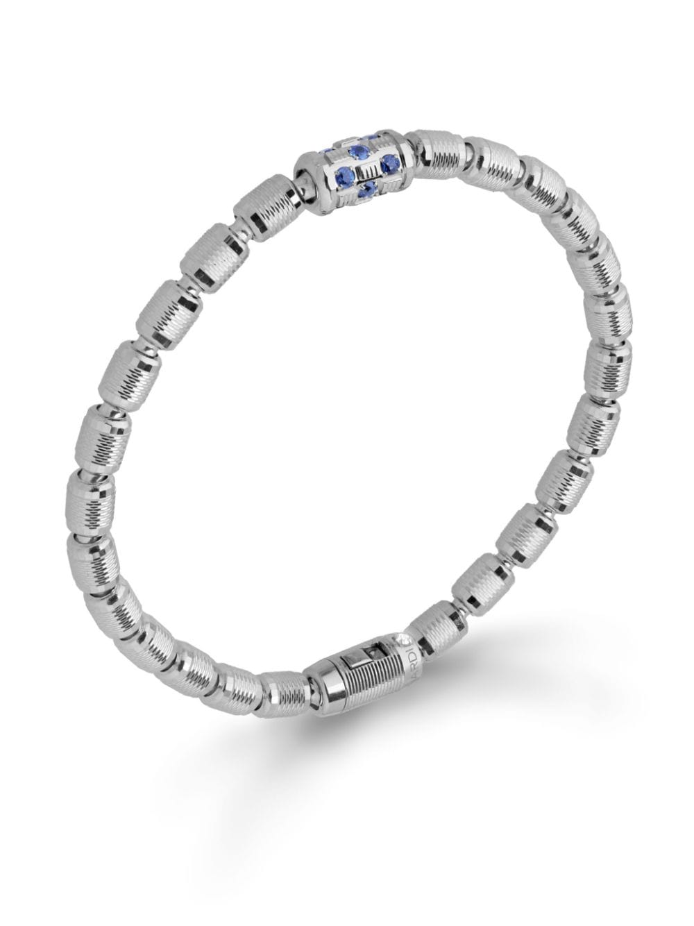 Officina Bernardi 18kt witgouden Lumen armband met diamant en saffier - Zilver