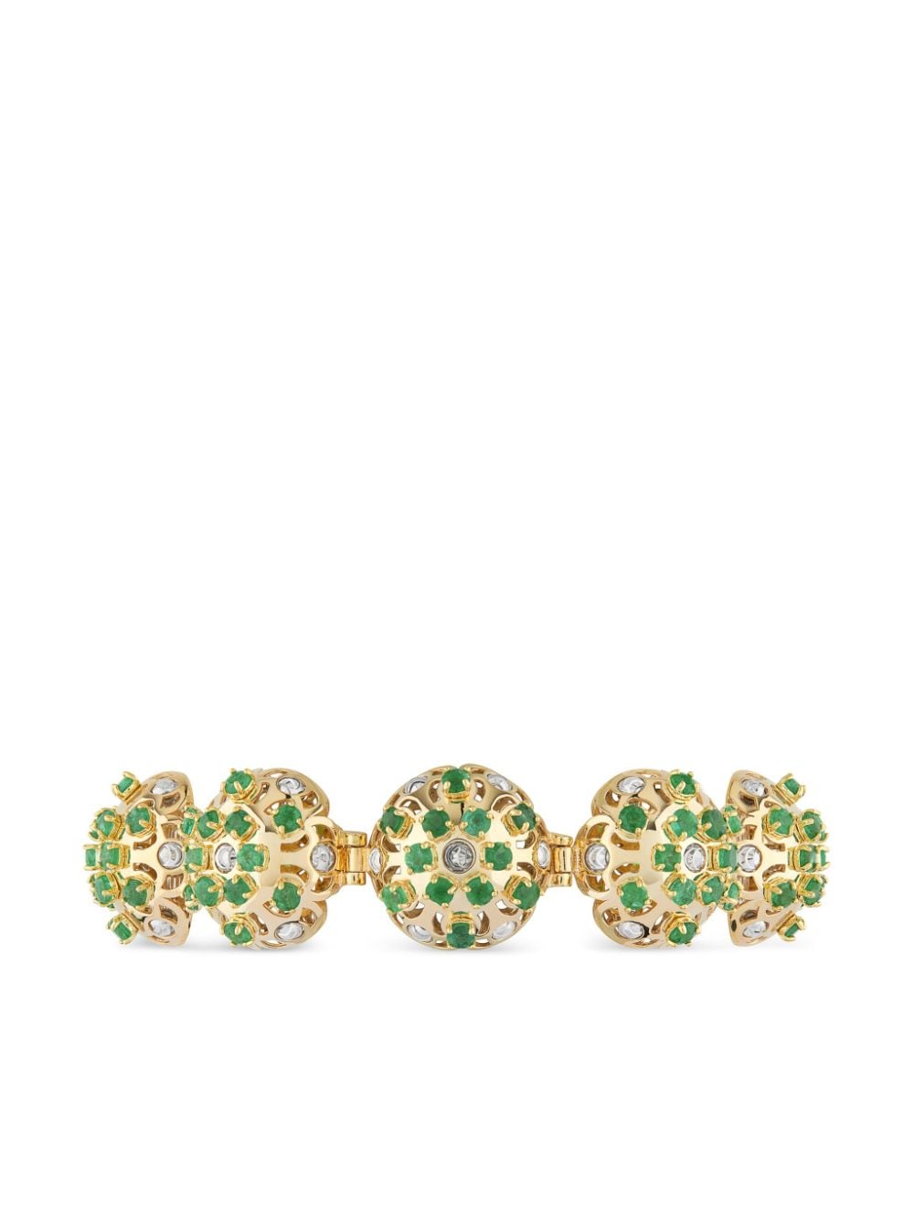 Shop Officina Bernardi 18kt Yellow Gold Damasco Emerald And Diamond Bracelet