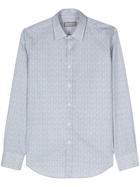 Canali graphic-print cotton shirt