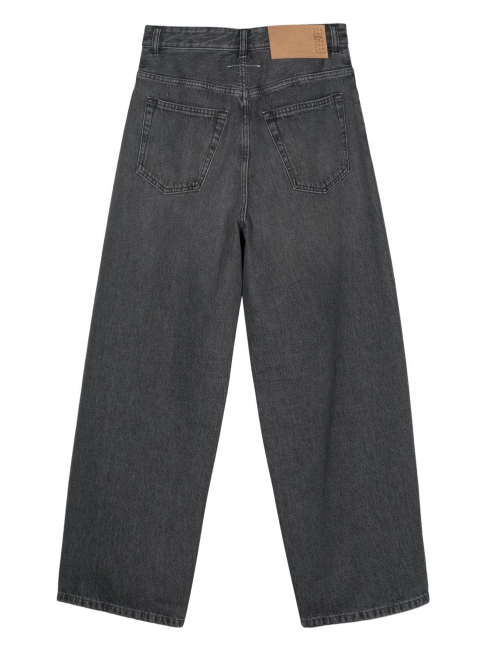 Shop Mm6 Maison Margiela Raw-cut Tapered Jeans In Grey