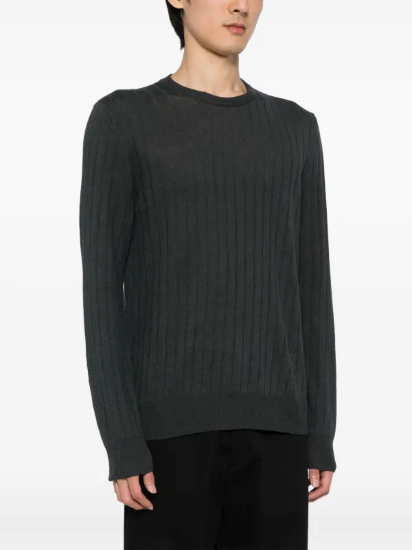 Barena ribbed-knit linen-cotton Jumper Grey FARFETCH UK