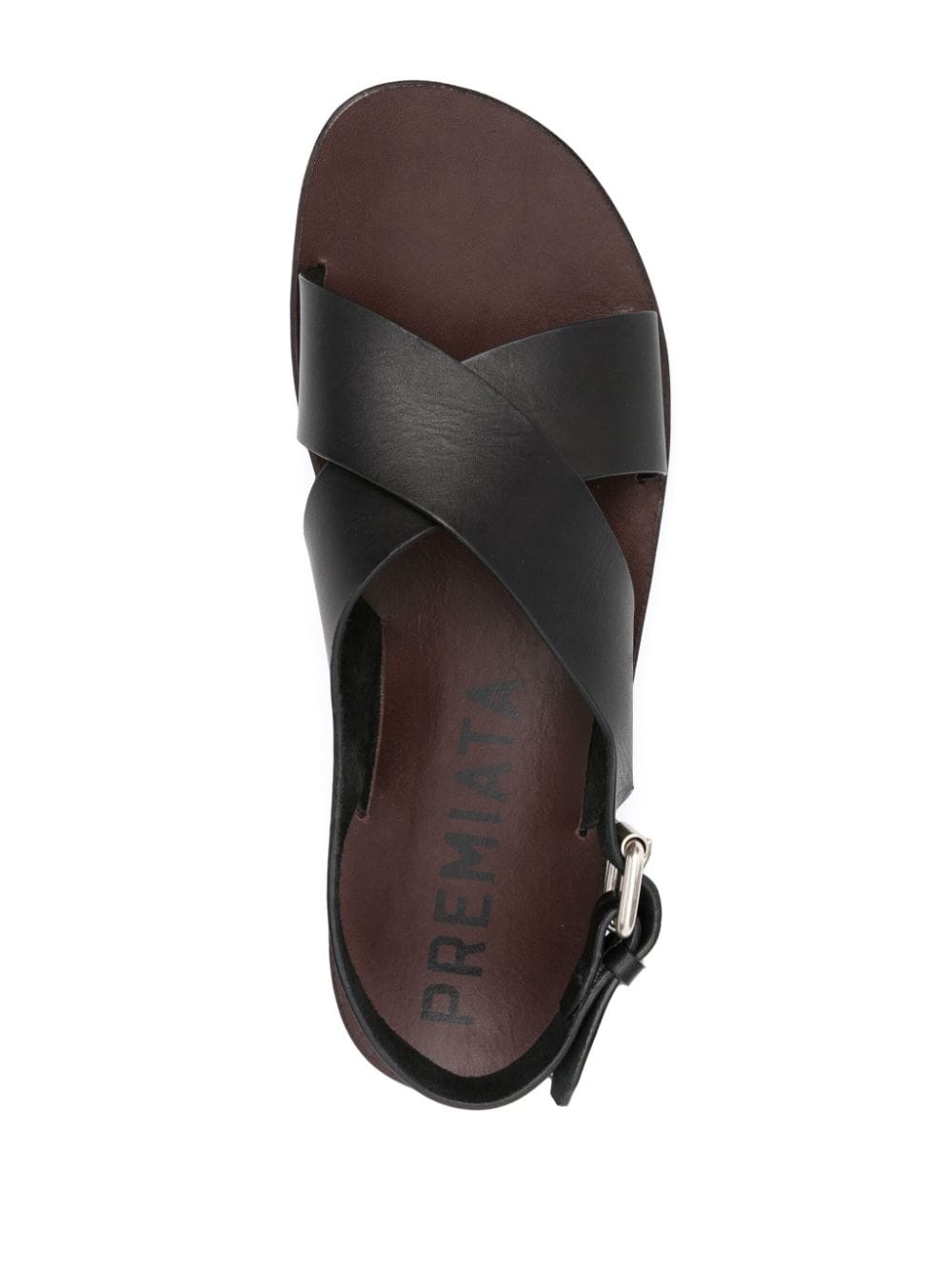 Shop Premiata Crossover-strap Leather Sandals In Black