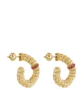 Officina Bernardi 18kt yellow gold Enigma ruby hoop earrings