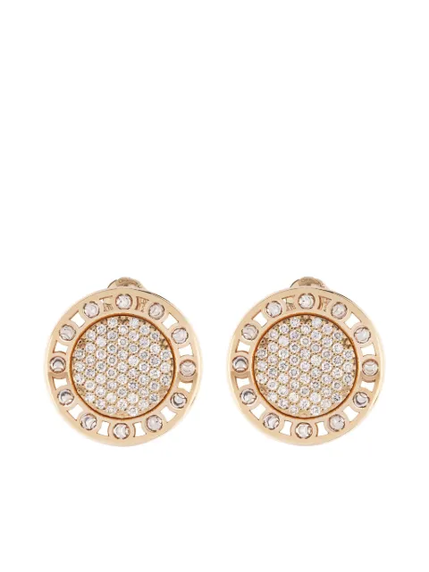 Officina Bernardi 18kt yellow and white gold large SenzaTempo diamond earrings 