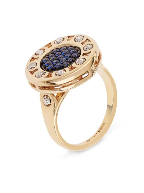 Officina Bernardi 18kt yellow and white gold small SenzaTempo sapphire ring