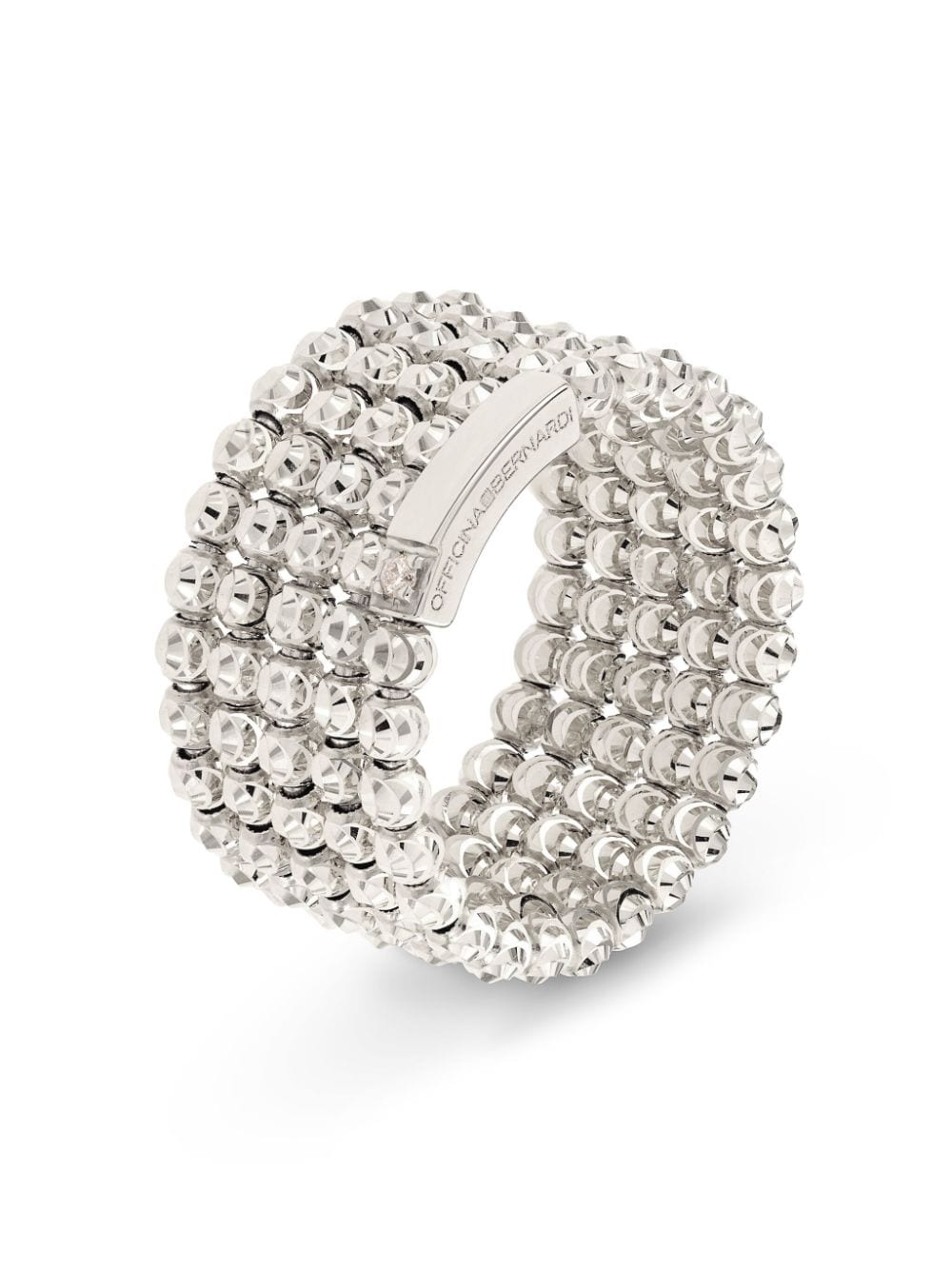 Officina Bernardi 18kt White Gold Moon Diamond Ring In Silver