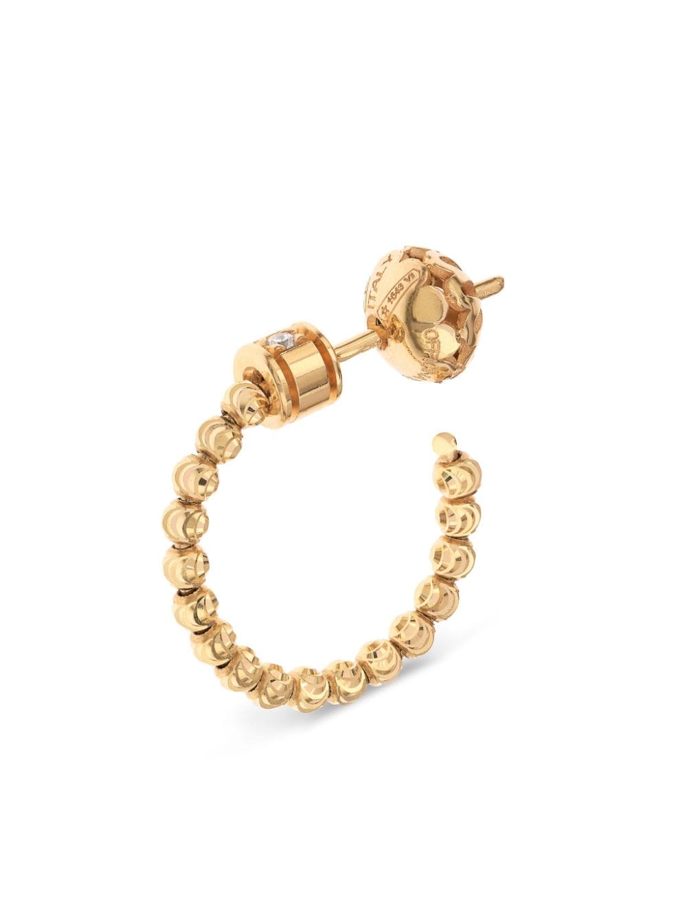 Officina Bernardi 18kt Yellow Gold Moon Diamond Hoop Earrings