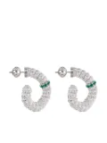 Officina Bernardi 18kt white gold Enigma emerald hoop earrings - Silver