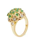 Officina Bernardi 18kt yellow gold small Damasco emerald ring