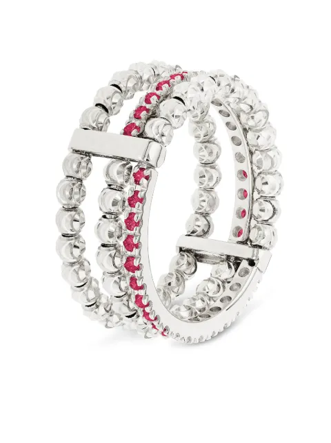Officina Bernardi anillo Moon Eden en oro blanco de 18kt con rubí
