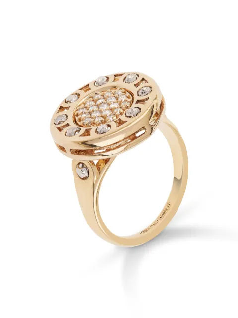 Officina Bernardi 18kt yellow and white gold small SenzaTempo diamond ring