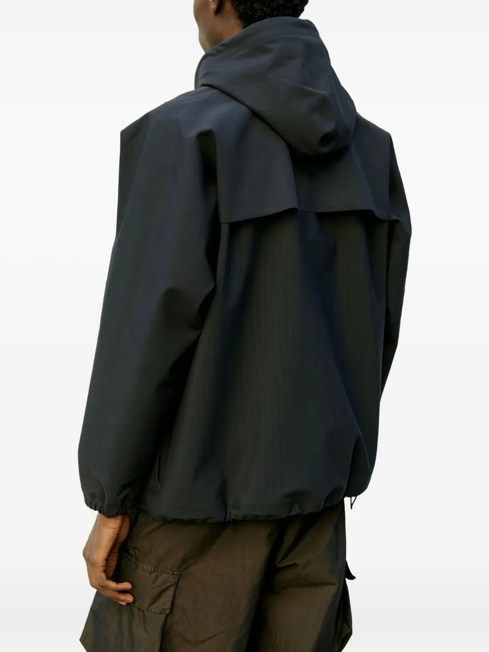 GR10K hooded panelled jacket Zwart