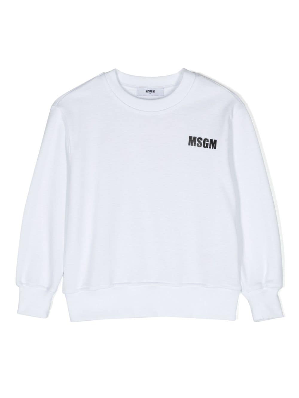 Msgm Kids' Logo-print Cotton Sweatshirt In White