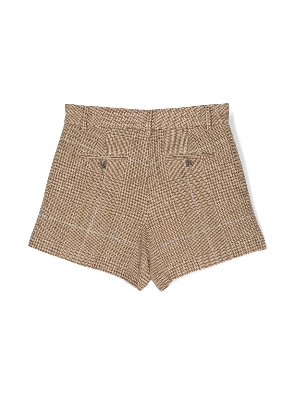 Shop Ralph Lauren Houndstooth Tweed Shorts In 褐色