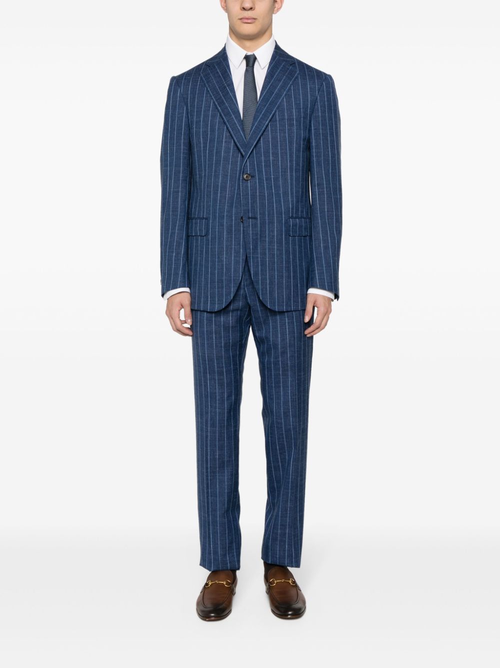 Shop Corneliani Pinstriped Single-breasted Suit In Blue