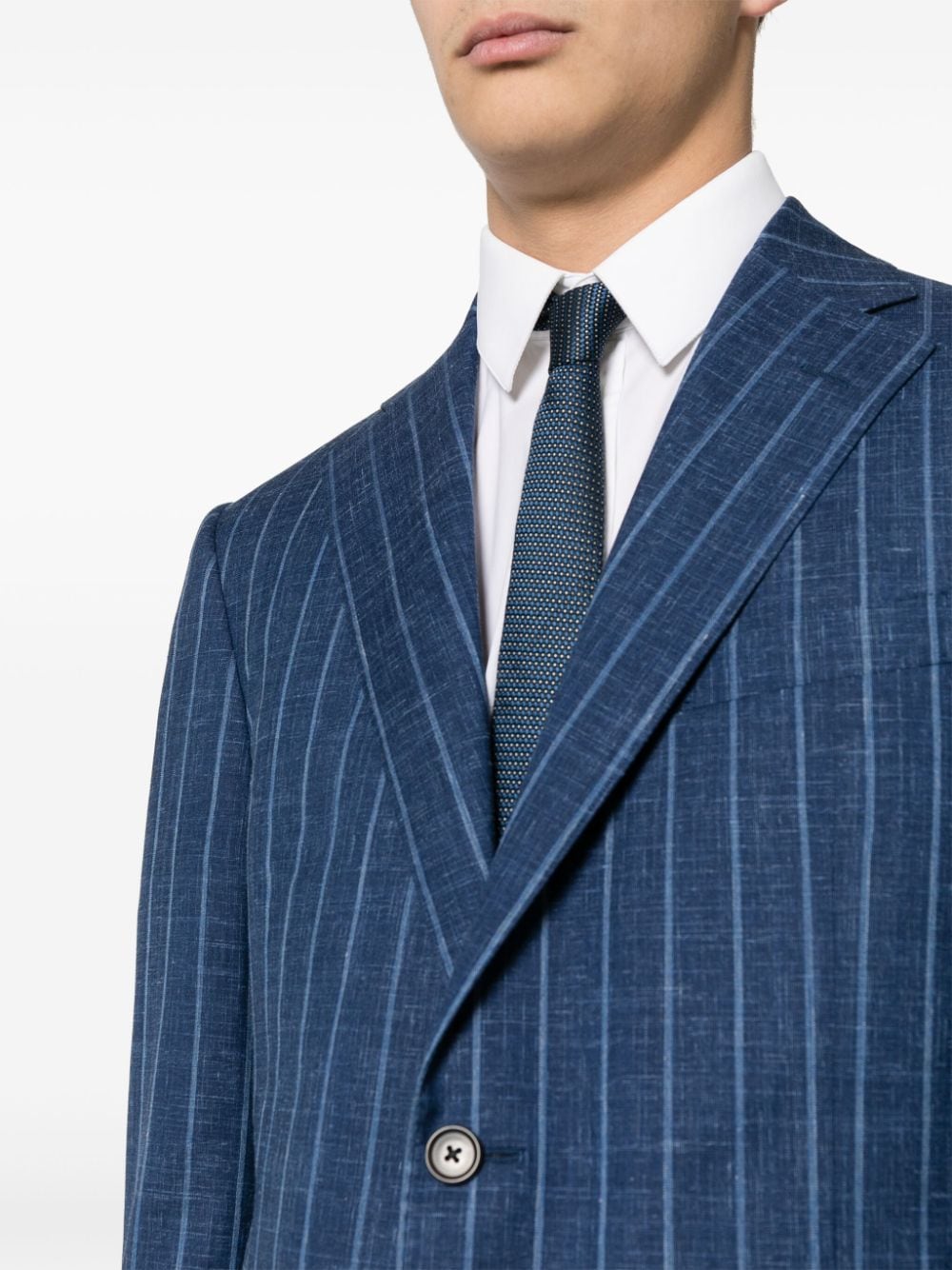 Shop Corneliani Pinstriped Single-breasted Suit In Blue