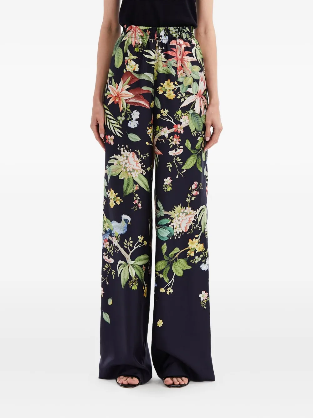 Oscar de la Renta Broek met bloemenprint Blauw