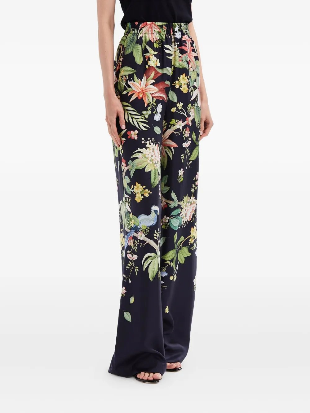 Oscar de la Renta Broek met bloemenprint Blauw