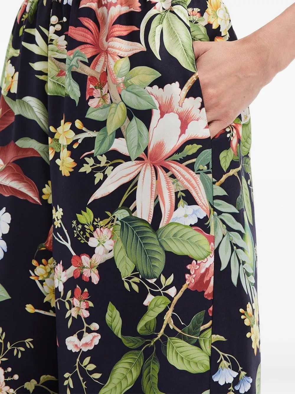 Oscar de la Renta Broek met bloemenprint Blauw