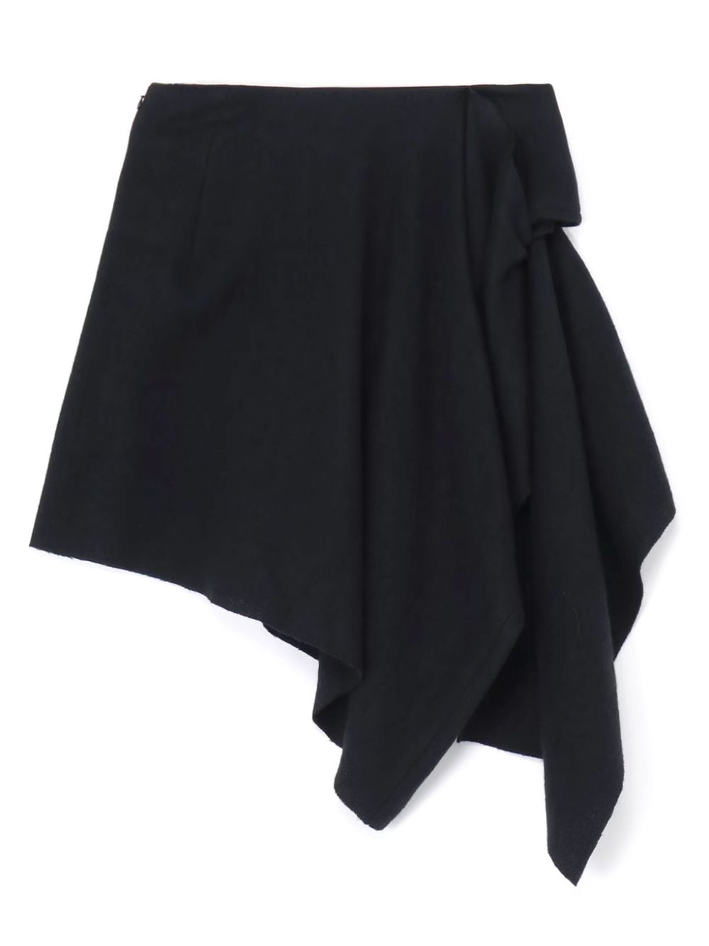 Shop Yohji Yamamoto Asymmetric Short Skirt In Schwarz