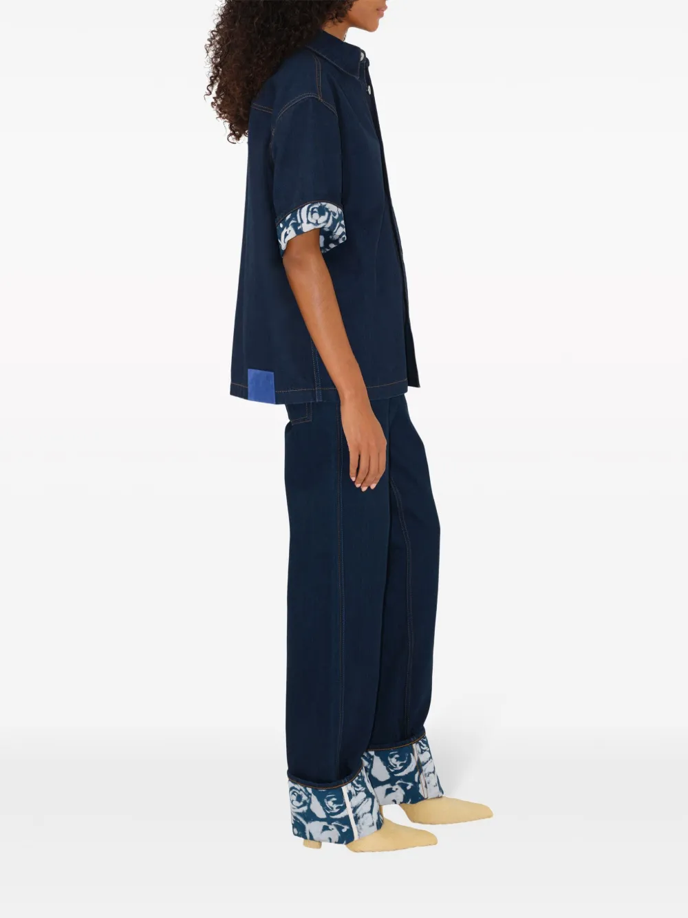 Burberry Jeans met roosprint Blauw