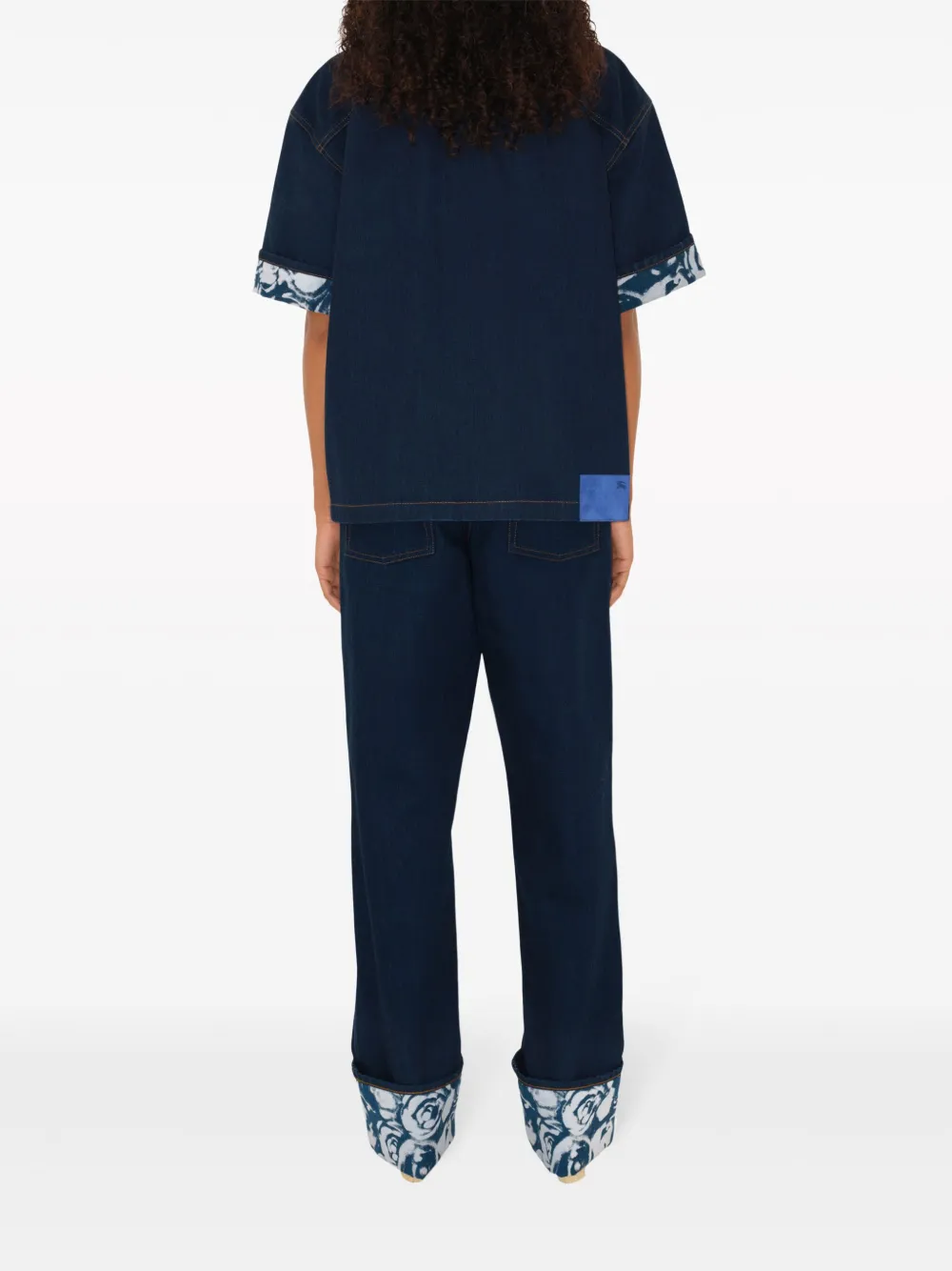 Burberry Jeans met roosprint Blauw