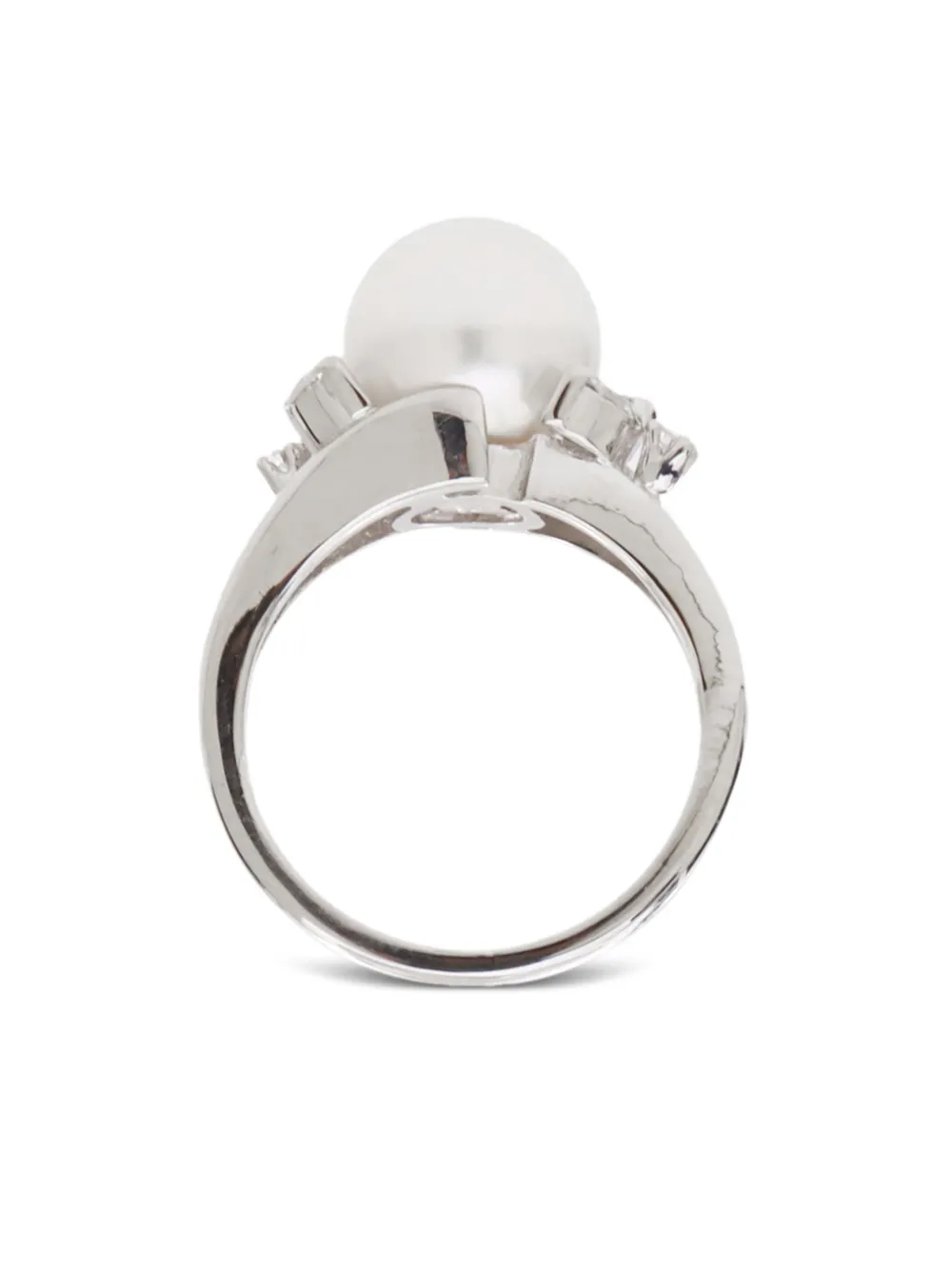Pre-Owned Platinum Pearl And Diamond Ring