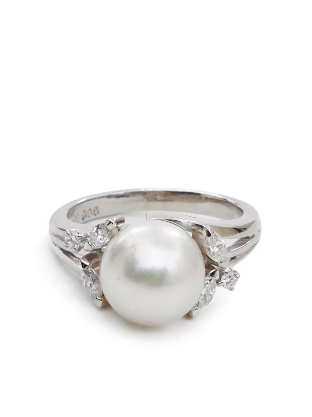 Mikimoto プレオウンド パール&ダイヤモンド リング プラチナ - ホワイト Mikimoto プレオウンド パール&ダイヤモンド リング プラチナ - ホワイト