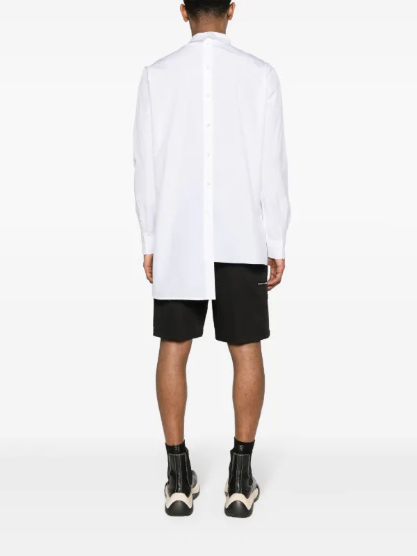 Lanvin logo-print Asymmetric Shirt | White | FARFETCH